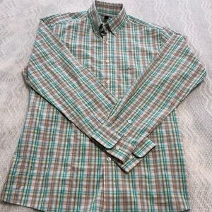 Club Room Youth Boys Preppy Plaid Long Sleeve Shirt
Size M 15-15 1/2”
